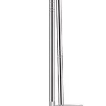 Broom and Dustpan Set with Long Handle, Large Upright Brooms and Dust Pans, Self-Cleaning Dustpan Teeth for Lobby Kitchen Office Restaurant,Gray