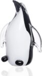 Hand Blown Glass Penguin Sculpture Art Crystal Animal Figurine Collectible Desk Decoration Ornaments