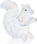 Crystal Glass Squirrel Figurine Dazzle Clear Squirrel Decor Statue Cute Animal Ornament Handmade Sculpture for Home Decor