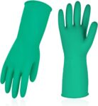 5pairs Household Cleaning Gloves Reusable, Gloves Rubber Long Sleeves Kitchen Dishwashing, Extra Thickness Non-slip(S)