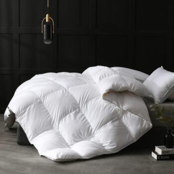 Oversized King Down Feather Fibers Duvet Insert - Ultra-Soft All Season Down Feather Fibers Comforter Hotel Collection Comforter, Fluffy Medium Warmth (White, 120"x98")