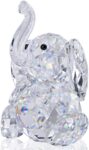 Crystal Cute Elephant Figurine Collection Cut Glass Ornament Statue Animal Collectible
