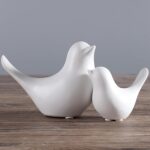 Small Animal Statues Home Decor Modern Style White Decorative Ornaments for Living Room, Bedroom, Office Desktop, Cabinets