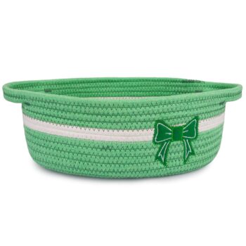 Bow-decorated Cotton Rope Gift Basket