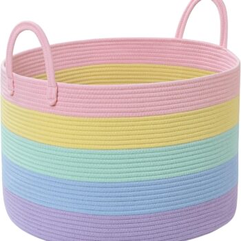 Cotton Rope Storage Basket - Laundry Basket and Toy Storage Basket
