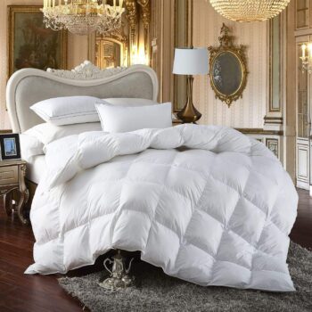 Premium All-Season  Luxury  Goose Down Comforter Duvet Insert 1200 Thread Count 100% Egyptian Cotton Down Feather Comforter