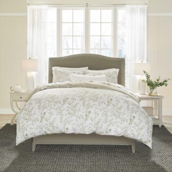 King Duvet Cover Set, Reversible Bedding with Matching Shams, Medium Weight Bedding for All Seasons (Lindy Green, King)
